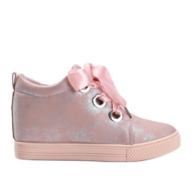 Lyserøde skinnende Elle sneakers til kvinder