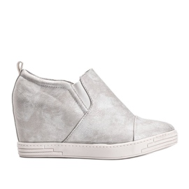 Hvide skinnende damer Jayla sneakers sølv