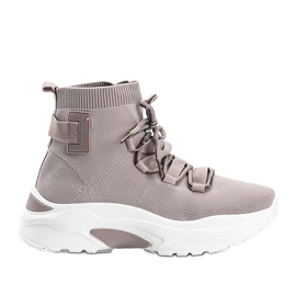Beige Elisa strømper sneakers