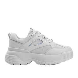 Beige sneakers med en tyk Jaida sål