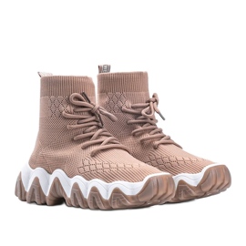 Khaki Gisselle sok sneakers beige