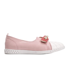 Lyserøde loafers med Deanna -perler