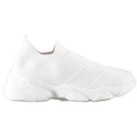 SHELOVET Komfortable slip-on sko hvid