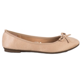 Clowse Klassisk ruskind Ballerina beige