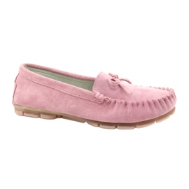 Kvinders læder loafers pink Filippo DP1204 / 21 PI lyserød