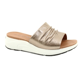 Caprice Komfortable kvinders hjemmesko Taupe Metallic 9-27203-26 341 brun gylden
