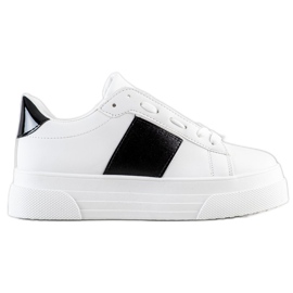 SHELOVET Sneakers med øko -læder på platformen hvid