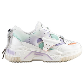 SHELOVET Farverige mode sneakers hvid flerfarvet