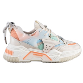 SHELOVET Farverige mode sneakers beige flerfarvet