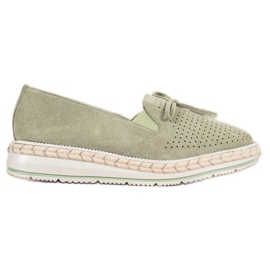 SHELOVET Openwork loafers på platformen grøn