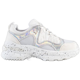 SHELOVET Sneakers med Holo -effekt hvid flerfarvet