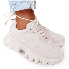Dame Sneakers Beige New York på stor sål
