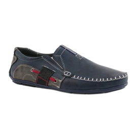 Mario Pala Mænds loafers 834 marineblå rød marine blå grå
