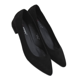 Sorte pumps lave hæle sort CL70P Sort