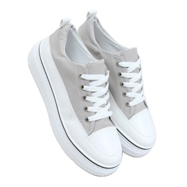 Grå BL228P Grå sneakers med høj sål