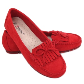 Rød Dame loafers rød GS11P Rød