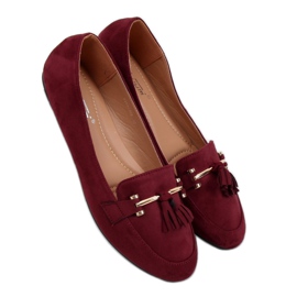 Burgundy loafers til kvinder 9988-159 Vin rød