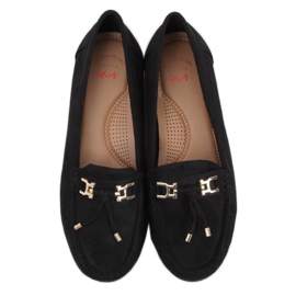 Sorte kvinders loafers med en platform sort H9228 Negro