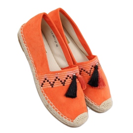 Orange frynset boho espadrilles LX-3R11 Orange