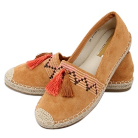 Boho espadriller med kamelbryst LX-3R11 kamel brun flerfarvet