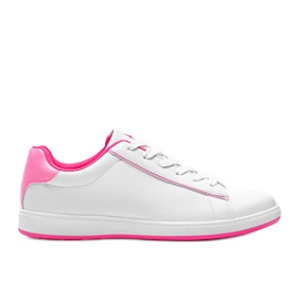 Neon Fuxia Carol hvide sneakers til kvinder