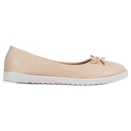 Diamantique Moderigtige ballerinaer med øko -læder beige