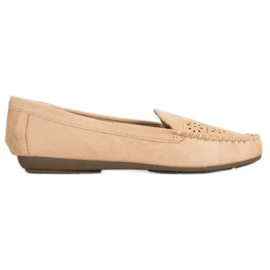 Best Shoes Loafers med åbent mønster beige