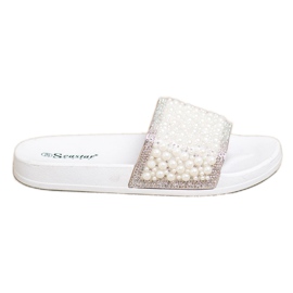 Seastar Elegante hjemmesko med perler hvid