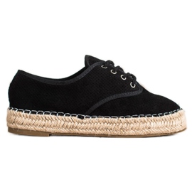 SHELOVET Ruskind Espadrilles sort