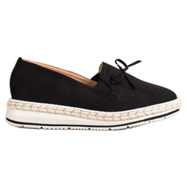 SHELOVET Openwork loafers på platformen sort