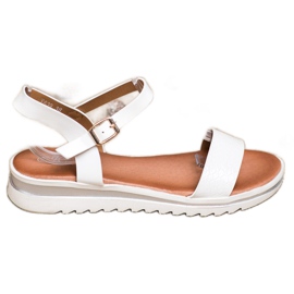 Weide Afslappede lakerede sandaler hvid