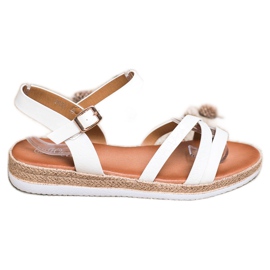 Weide Behagelige hvide sandaler
