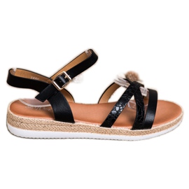 Weide Komfortable sorte sandaler