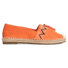 Best Shoes Moderigtige espadriller med ornamenter orange