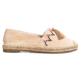 Best Shoes Moderigtigt Espadrilles med ornamenter beige