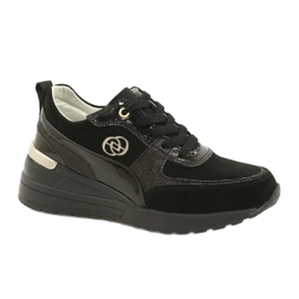 Evento Læder Dame Wedge Sneakers 21PB08-3954 Sort
