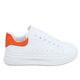 Kvinders hvide og orange sneakers A88-63 Orange