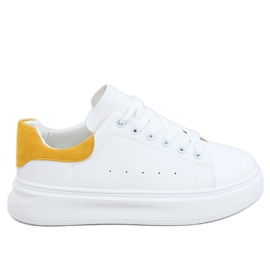 Hvide og gule sneakers til kvinder A88-63 Gul