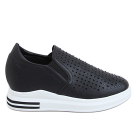 Sort Sneakers slip på kilehælene HY-251 Sort