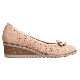 Vinceza Åbne kilepumper beige