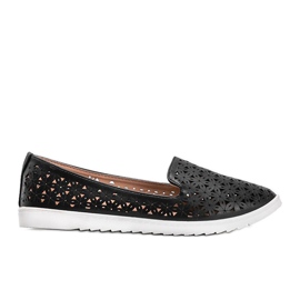 Sorte loafers med en åbent Margari -finish