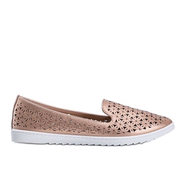Champagne loafers med åbent Margari finish lyserød