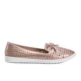 Champagne loafers med Madalyne åbent finish lyserød