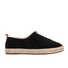 Sorte espadriller med Jaiden lynlås