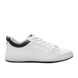 Hvide sneakers med sort Madalynn holografisk indsats