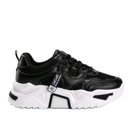 Sorte sneakers med en tyk Cristina sål