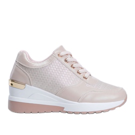 Lyserøde skinnende sneakers på Mara -kilen
