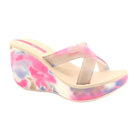 Kvinders Ipanema 83071 Lipsick Straps VII tøfler beige blå lyserød