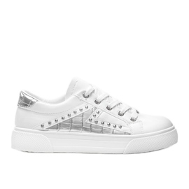 Hvide sneakers med sølv Gloria tilbehør