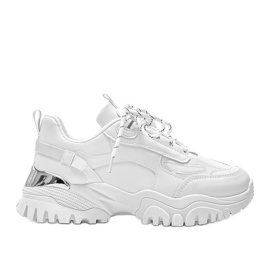 Hvide sneakers med metalliske Ansley -skær